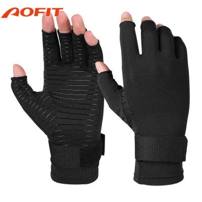Adjustable Wrist Strap Half Finger Compression Gloves Hand Support Joint Relief Typing Daily Work Hand Care Compression Gloves