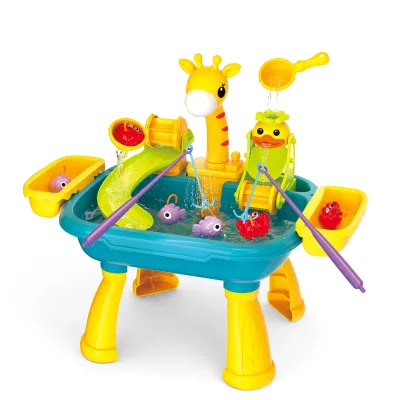 2026 Kids New Pretend Play Cartoon Fishing Table Game Toy Simulated Giraffe Fishing Water Basin Toy