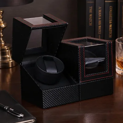 Automatic Watch Winder Box Luxury Glass Display Case Leather Jewelry Storage Organizer