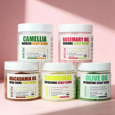 Scalp Scrub Shampoo with Rosemary & Olive Oil: Controls Oil, Soothes Itch, Cleanses Follicles for Oily or Sensitive Scalp