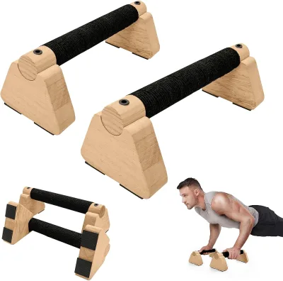 Wooden Gymnastic Equipment Handheld Training Push-Up Bars Fitness Poles Men's Building Blocks Push-Up Handles