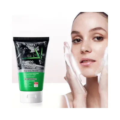 Wash Deep Cleansing Oil Control Acne Clear Deep Into Pores and Cleans 'Thoro-ughly Bamboo Charcoal Face Cleanser
