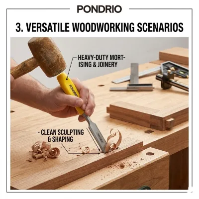 Custom Sharp Flat Wood Carving Chiesel 65Mn Heat Treated Woodworking Tool Heavy Duty Hand Tool for Crafting