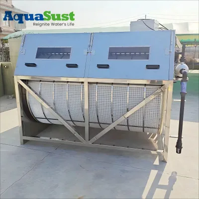 Aquaculture Rotary Drum Filter for Wastewater Treatment, Offering High Efficiency and Durability.