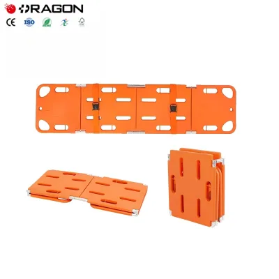 Wholesale Manual 4-Fold Rescue Emergency Floating Scoop Stretcher Backboard Plastic Folding Spinal Board