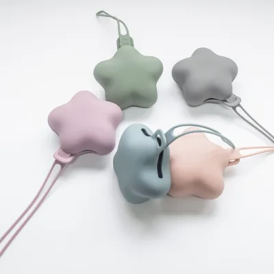 Star Shape Pacifier Case BPA Free Food Grade Silicone Baby Soother Dummy Holder Portable Pacifier Storage Pouch With Lanyard