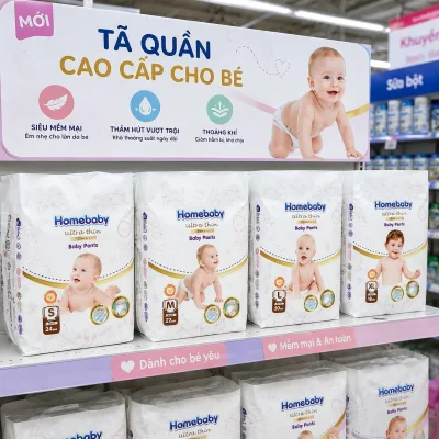 OEM Best Price Breathable Soft Fabric Pull-Up Diapers Pants Vietnam Hot Selling Homebaby Disposable Diaper for Baby Training