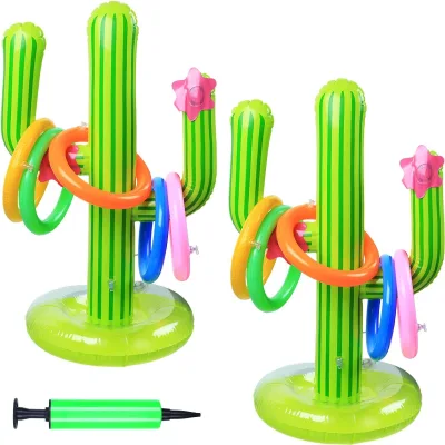 Factory Border Interactive Inflatable Cactus Ring Throwing Game PVC Toy for Parent-Child Party Entertainment