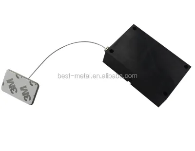 Cuboid Retractable Security Display Tether for Retail Product Positioning Install by Adhesive Tape or Screw