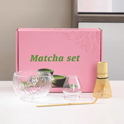 4-Piece Glass Coffee & Tea Set Japandi Design Eco-Friendly & Durable