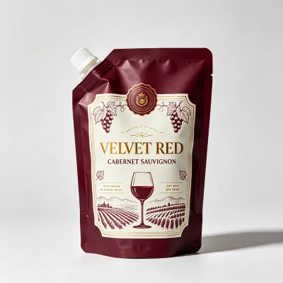 Digital Printed Custom Logo Quality Standup Plastic Recyclable Foil Liquid Pouches Wine Bag With Spout