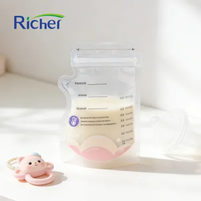 Eco Friendly Temperature Ring Milk Storage Bag for Breast Milk Monitoring and Fresh Storage