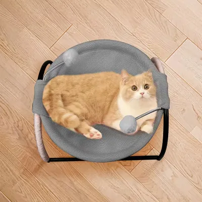 Factory Custom Cozy Cat Hammock Elevated Bed Breathable Design Plush Ball Fun