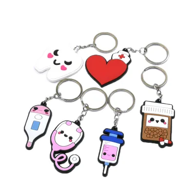 Selling Cute 2D 3D Soft PVC Rubber Keychain Keychain Custom Logo Personalized Promotional Gifts Silicone Keychain