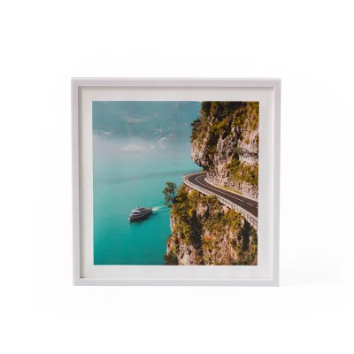 2023 Best Selling Australia Style 8*8 Inch White Plastic Photo Frame Wall Art Plastic Tile Square Plastic Photo Tiles
