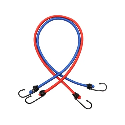 Quick Delivery Wholesale Elastic 80cm 8mm Diameter Rubber Bungee Cord Big Vinyl Coated Steel Hooks 30kgs Breaking Strength Cargo