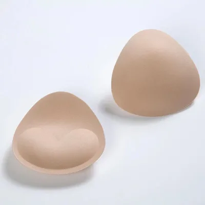 Black White Beige Triangle Sponge Bra Pad Swimsuit Enhancer Removeable Push up Bikini Bra Pad