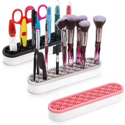 Silicone Makeup Brush Holder Organizer Case Portable Cosmetic Storage Box Holder Make Cosmetics Organized Stand Brush Storage