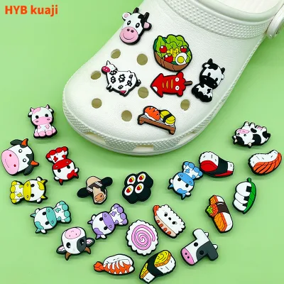 2026 New Custom Designer Pvc Personalisation Animals Cow Food Design Regular Cartoon Shoe Charms Clog Decorations Charm