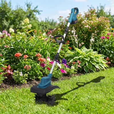 Portable Mini Yard Garden Soil Turning 4 Blades 21V 360W Lithium Handheld Weed Puller Loosener Rotary Cultivator Hand Tiller