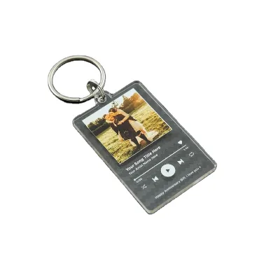 Custom Acrylic Label Photocard Song Keychain Keyring Music Boyfriend Girlfriend Valentine's Love Birthday Wedding Christmas