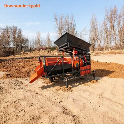 Eco Friendly 50 Tons/Hour Mobile Gold Trommel Screen Wash Plant Sluice Box with Customizable Mesh Size for Fine Gold Capture