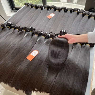 100% Raw Vietnamese Human Hair Weaves, Straighten Bone Straight Bundle Weft, Super Double Drawn 12A Grade