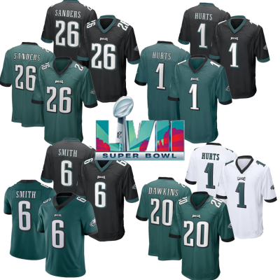 Final LVII Patch #1 Jalen Hurts #2 Darius Slay JR #6 DeVonta Smith #11 A. J. Brown Jersey Stitched American Football Jerseys