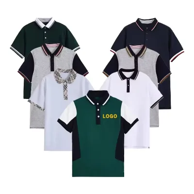 OEM Custom Factory Supply Summer Boys Girls Blank Embroidery School Uniform Primary Shirts Short Sleeves T Shirts Polo Shirt