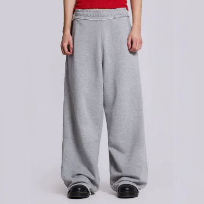 Wholesale Fashion Oversized Customized Baggy Heavy Weight Cotton Denim Vintage Quick Dry Mid Wide Leg Stacked Men Joggers Pants