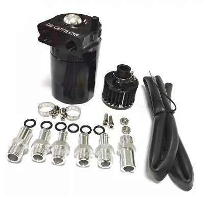 Aluminum Oil Pot Catch Tank AN6/8/10 Oil Separator Tank diesel Baffled Breather air Filter Universal 300ml Oil Catch Can Kit