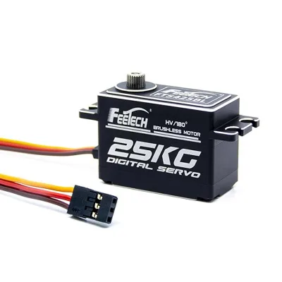 25KG Low Profile High-Speed Steering Servo Brushless Digital Aluminum Gear RC Hobby Servo 1/10 1/12 RC Cars Planes-CNC Connector