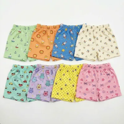 Summer Knitted Polyester/Cotton Toddler Shorts Mix Designs Random Cartoon Patterns Elastic Waist Bulk Sale for Infants Toddlers