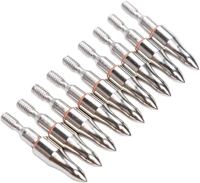 Archery 100 Grain Field 19/64" Arrow Points Tips Target and Aluminum Inserts for Compound Recurve Bow Hunting 12Set