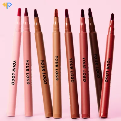 Dual-side Felt Tip Vegan Waterproof Long Lasting Matte Cruelty Free Lip Liner Stain Private Label Dark Brown Lip Contour