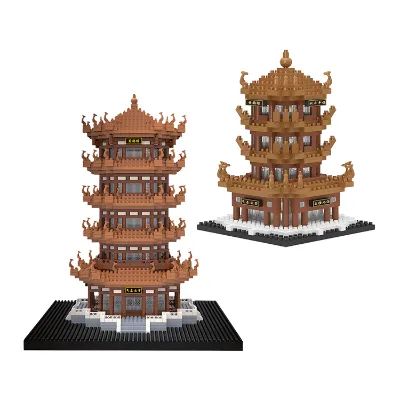 China Yellow Crane Tower 3D Puzzle Adults Mould King Buildings Model Sets Mini Toy Building Blocks Kits