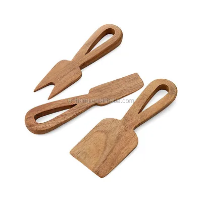OEM High quality Wood cheese knife scraper set butter knife wooden handle wholesale pisa butter knives