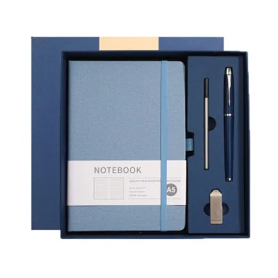 Wholesale Supply Luxury Business Notebook Pen 8 Usb Flash Drive Gift Set With Logo for Back to School Promotional Gifts