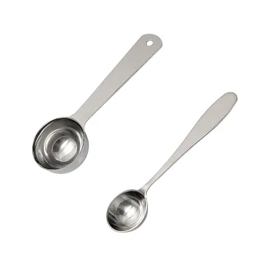 2025 Cheap High Quality Branded Kitchenware Portable Silver Metal Stainless Steel Baby Food Meter Tea or Coffee Measuring Spoons