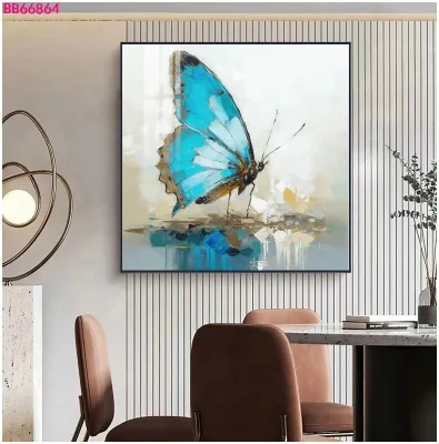 Butterfly Abstract Oil Painting Study Porch Decor Posters Art Print Wall Photo Paint Hanging Picture 16x16inch(40x40cm)