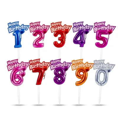 Colorful Numbers Balloon Shape Acrylic 3D-printed Cake Topper for Kids