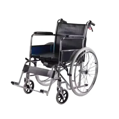 Hot Sale Basic Economical Manual Steel Wheelchair for Elderly Popular Medical Supply