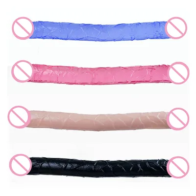 Hot Sale Factory Gays Lesbian Realistic Flexible 15 Inches Huge Double Ended Dildo