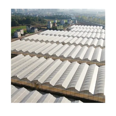 agriculture multi-span film greenhouse kit hot dip galvanized steel commercial sawtooth greenhouse plastic film agricultural