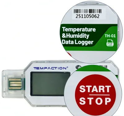 Industrial Temperature and Humidity Data Logger with LCD Display USB Interface PDF Report for Transport Monitoring
