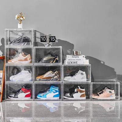 High Quality Products Handbags and Shoes Display Cabinet Can Be Stacked with Lid Fully Transparent Storage Shoe Box