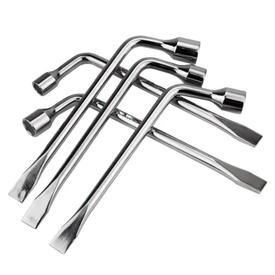 L-shaped Car Tire Socket Wrench, Flat Head Extension Rod, Force-saving Tire Removal Lever, 17
