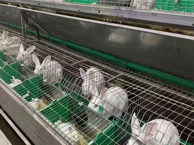 Used Ferplast Commercial Indoor Three-storey Steel Wire Rabbit Cages with Automatic Feeding 12/24 Doors & Long Service Life