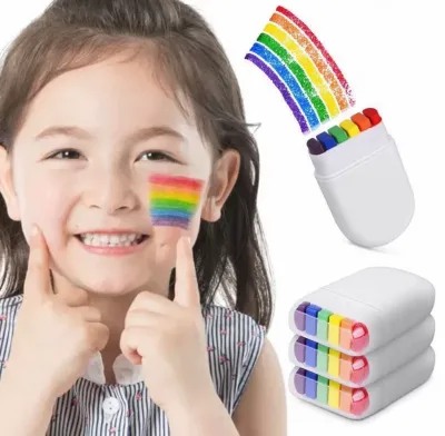 Custom Logo 6-Color Rainbow Acrylic Skin Harmless CE Certified Face Body Paint Crayons for Children Adults for Gay Pride