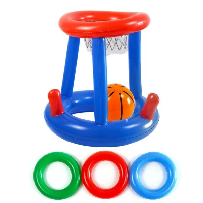 Wholesale Eco Friendly PVC Inflatable Basketball Stand Design with Ring Toss for the Pool Party